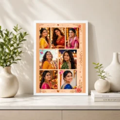 7 Photo Collage Frame Warm Rose Gold 7 Slot Romantic Layout 7 7 photo collage frame warm rose gold 7 slot romantic layout india 04 white 2