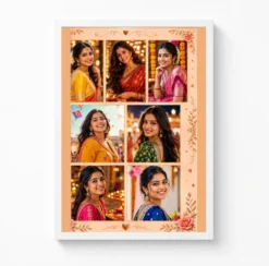 7 Photo Collage Frame Warm Rose Gold 7 Slot Romantic Layout 6 7 photo collage frame warm rose gold 7 slot romantic layout india 04 white main