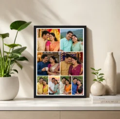 Alternative view of 8 Photo Collage Frame 2 Wide Top 2 Wide Mid 4 Bottom Layered Layout