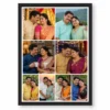 8 photo collage frame 2 wide top 2 wide mid 4 bottom layered layout india 04 black main