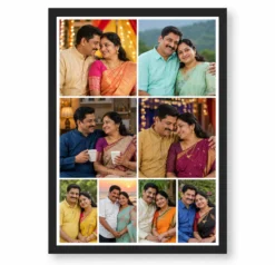 8 Photo Collage Frame 2 Wide Top 2 Wide Mid 4 Bottom Layered Layout