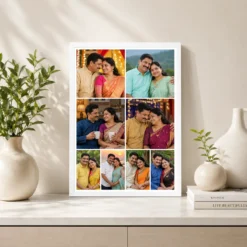 8 Photo Collage Frame 2 Wide Top 2 Wide Mid 4 Bottom Layered Layout 7 8 photo collage frame 2 wide top 2 wide mid 4 bottom layered layout india 04 white 2