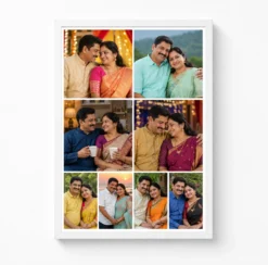 8 Photo Collage Frame 2 Wide Top 2 Wide Mid 4 Bottom Layered Layout 6 8 photo collage frame 2 wide top 2 wide mid 4 bottom layered layout india 04 white main