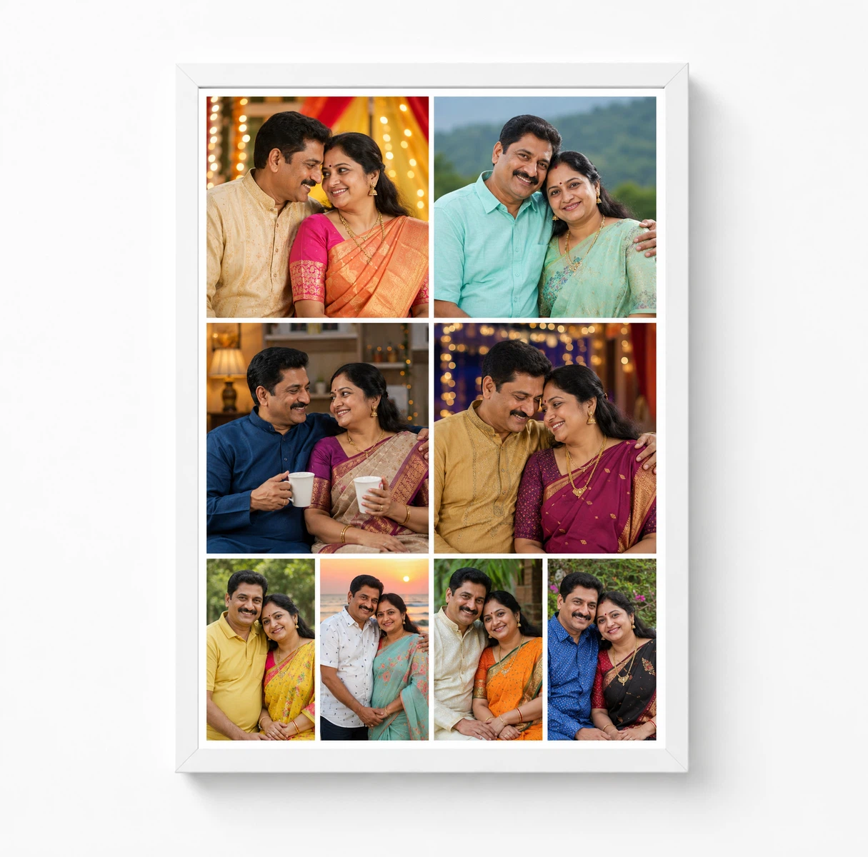8 Photo Collage Frame 2 Wide Top 2 Wide Mid 4 Bottom Layered Layout 3 8 Photo Collage Frame 2 Wide Top 2 Wide Mid 4 Bottom Layered Layout - Image 3