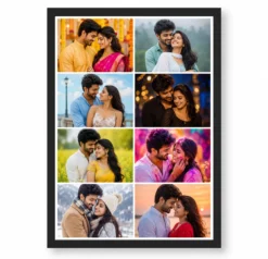8 Photo Collage Frame 2x4 Grid Perfect Layout