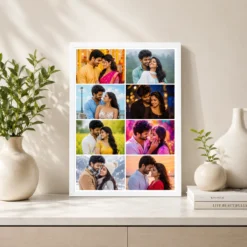 8 photo collage frame 2x4 grid perfect layout india 05 white 2
