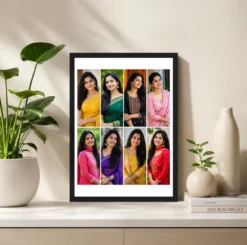 Alternative view of 8 Photo Collage Frame 4x2 Landscape Grid Layout