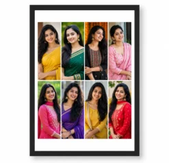 8 Photo Collage Frame 4x2 Landscape Grid Layout