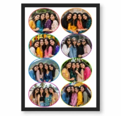 8 Photo Collage Frame 8 Circles Soft Round Slots Layout