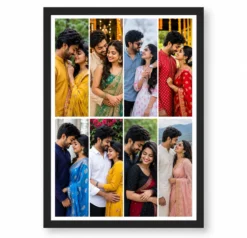 8 Photo Collage Frame Brick Offset 8 Slot Pattern Layout
