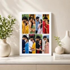 8 photo collage frame brick offset 8 slot pattern layout india 09 white 2