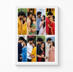 8 photo collage frame brick offset 8 slot pattern layout india 09 white main