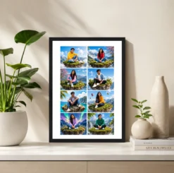 Alternative view of 8 Photo Collage Frame Centered Island 8 Slot Clean Layout