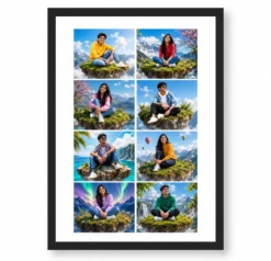 8 Photo Collage Frame Centered Island 8 Slot Clean Layout