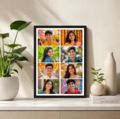 Alternative view of 8 Photo Collage Frame Column Split 4+4 Dual Column Layout