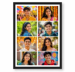 8 Photo Collage Frame Column Split 4+4 Dual Column Layout
