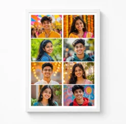 8 photo collage frame column split 4 4 dual column layout india 11 white main