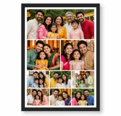 8 Photo Collage Frame Large Top Two Small Mid 5 Bottom Asymm Layout