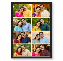 8 Photo Collage Frame Lime Mint 8 Slot Fresh Indian Layout