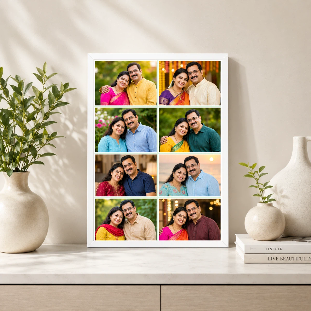 8 Photo Collage Frame Lime Mint 8 Slot Fresh Indian Layout 4 8 Photo Collage Frame Lime Mint 8 Slot Fresh Indian Layout - Image 4