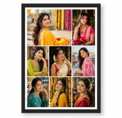 8 Photo Collage Frame Mosaic Mixed Sizes 8 Slot Layout