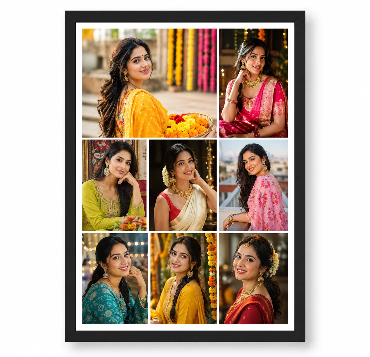 8 Photo Collage Frame Mosaic Mixed Sizes 8 Slot Layout 1 8 Photo Collage Frame Mosaic Mixed Sizes 8 Slot Layout