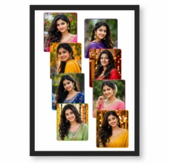 8 Photo Collage Frame Staircase Left 8 Slot Flow Layout