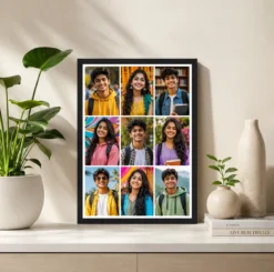 Alternative view of 9 Photo Collage Frame 3-Column 3 Each Tall Portrait Grid Layout