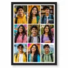 9 photo collage frame 3 column 3 each tall portrait grid layout india 03 black main