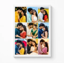9 photo collage frame 3x3 perfect square grid layout india 04 white main