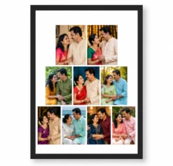 9 Photo Collage Frame 4+3+2 Pyramid Ascending Layout