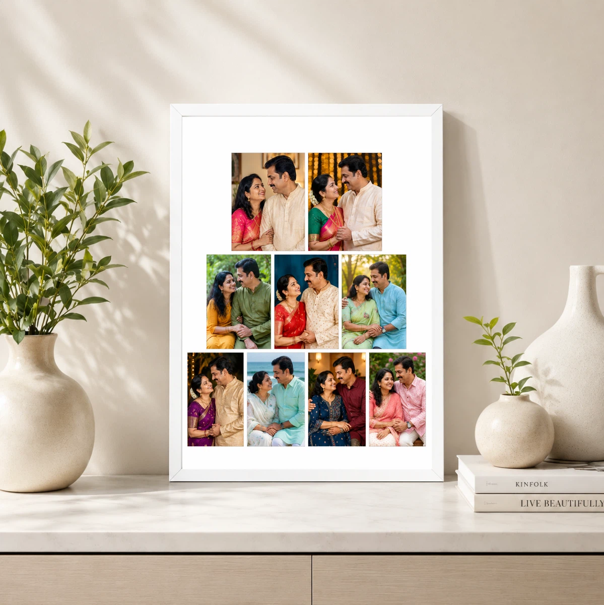 9 Photo Collage Frame 4+3+2 Pyramid Ascending Layout 4 9 Photo Collage Frame 4+3+2 Pyramid Ascending Layout - Image 4