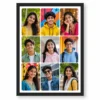 9 photo collage frame 9 rounded square soft grid layout india 06 black main