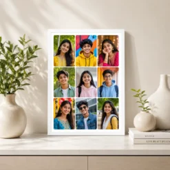 9 photo collage frame 9 rounded square soft grid layout india 06 white 2
