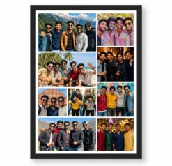 9 Photo Collage Frame Asymmetric Split 5+4 Column Layout