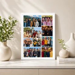 9 photo collage frame asymmetric split 5 4 column layout india 07 white 2
