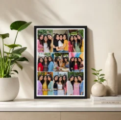 Alternative view of 9 Photo Collage Frame Brick Pattern 9 Slot Offset Rows Layout