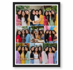 9 Photo Collage Frame Brick Pattern 9 Slot Offset Rows Layout