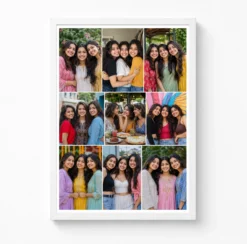 9 photo collage frame brick pattern 9 slot offset rows layout india 08 white main