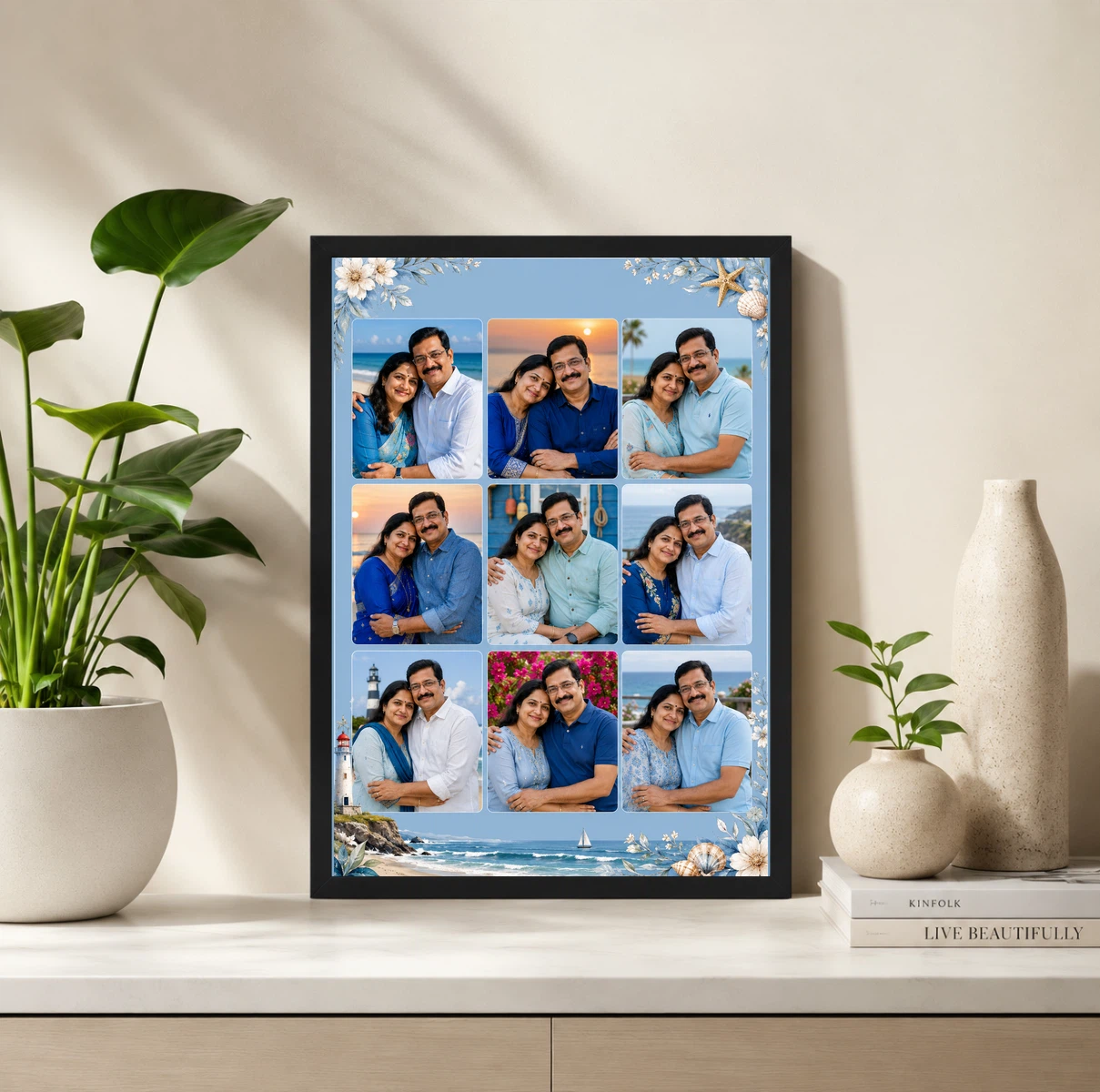 9 Photo Collage Frame Dusty Blue 9 Slot Calm Premium Layout 2 9 Photo Collage Frame Dusty Blue 9 Slot Calm Premium Layout - Image 2