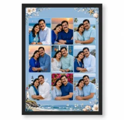 9 Photo Collage Frame Dusty Blue 9 Slot Calm Premium Layout