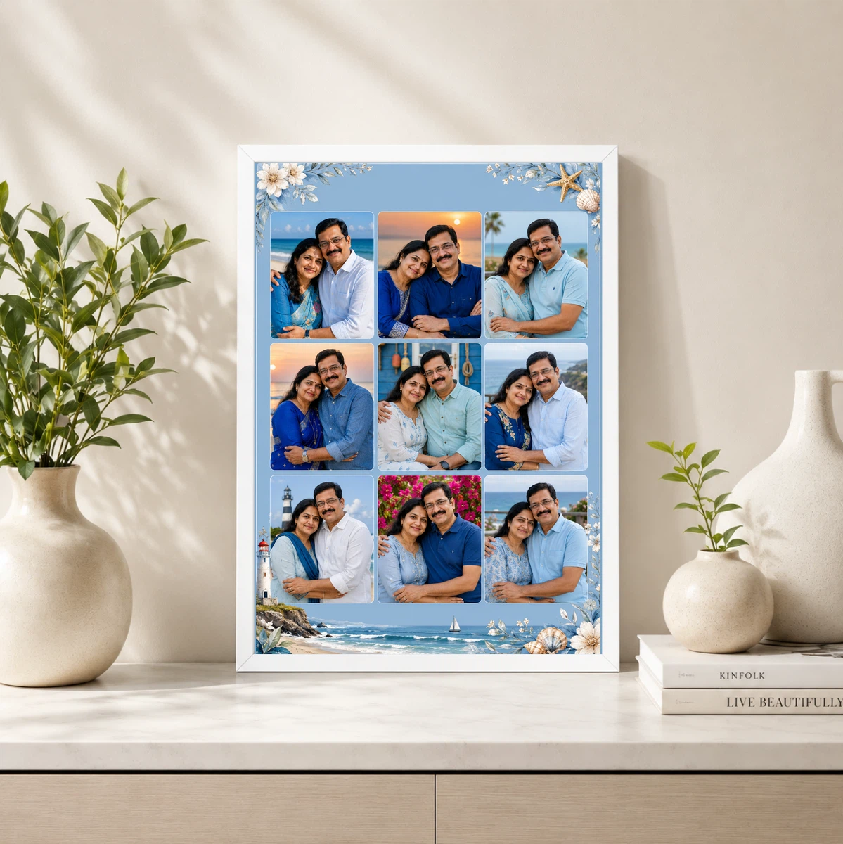 9 Photo Collage Frame Dusty Blue 9 Slot Calm Premium Layout 4 9 Photo Collage Frame Dusty Blue 9 Slot Calm Premium Layout - Image 4