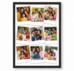 9 Photo Collage Frame Scattered Polaroid 9 Wall Layout