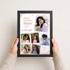 Birthday Gift Photo Frame for Sister | Personalized Birthday Gift Frame 10 Birthday Gift Photo Frame For Sister black 3