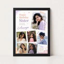 Birthday Gift Photo Frame for Sister | Personalized Birthday Gift Frame