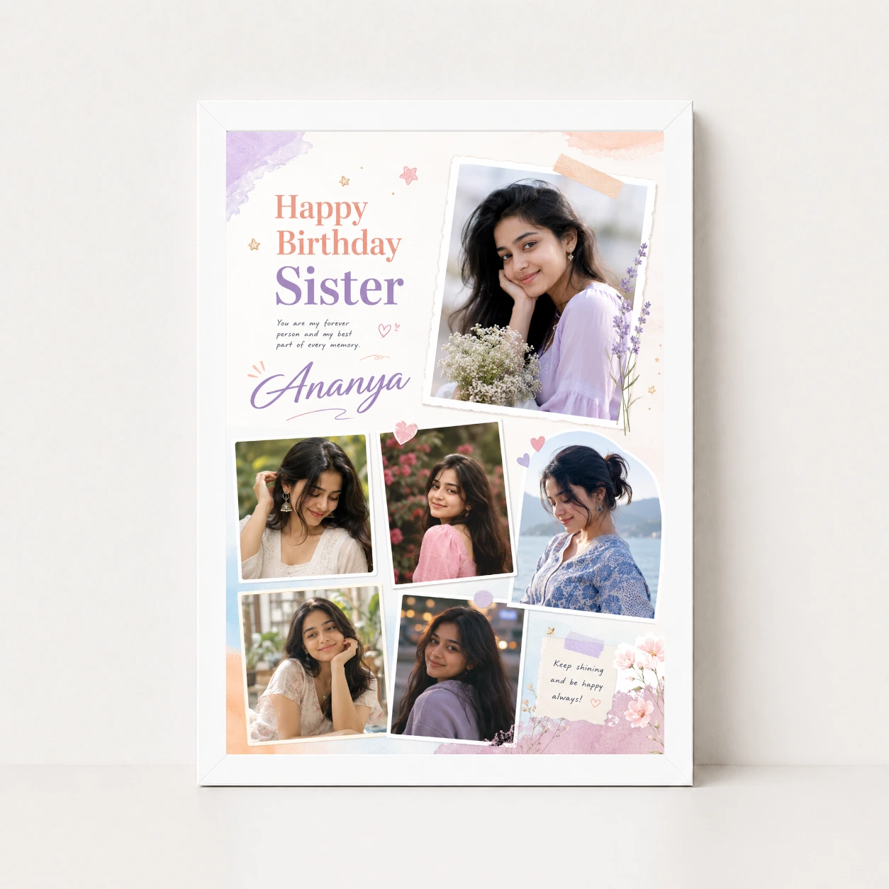 Birthday Gift Photo Frame for Sister | Personalized Birthday Gift Frame 5 Birthday Gift Photo Frame for Sister | Personalized Birthday Gift Frame - Image 5