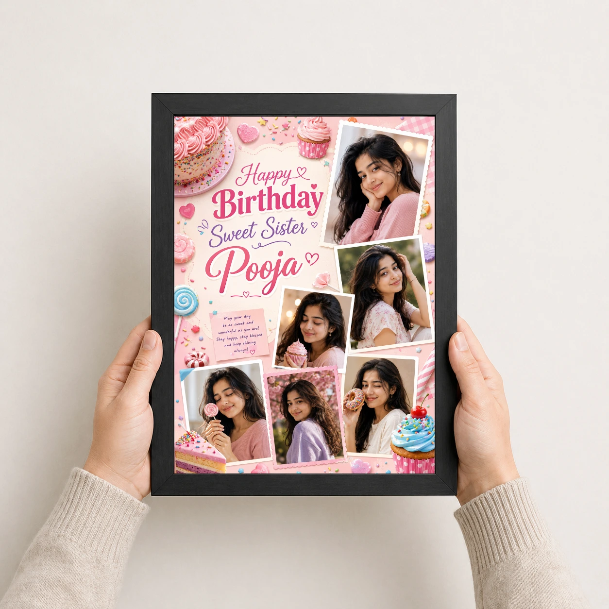 Birthday Gift Phone Frame for Sister Dessert Theme | Personalized Birthday Gift Frame 3 Birthday Gift Phone Frame for Sister Dessert Theme | Personalized Birthday Gift Frame - Image 3