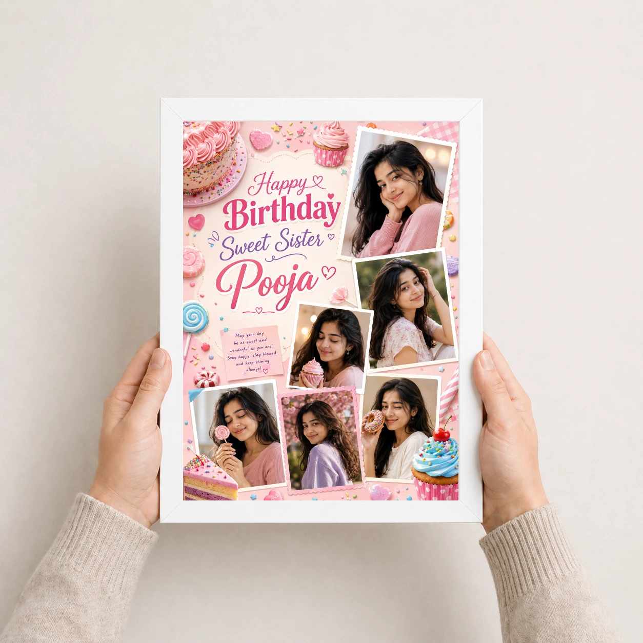Birthday Gift Phone Frame for Sister Dessert Theme | Personalized Birthday Gift Frame 7 Birthday Gift Phone Frame for Sister Dessert Theme | Personalized Birthday Gift Frame - Image 7