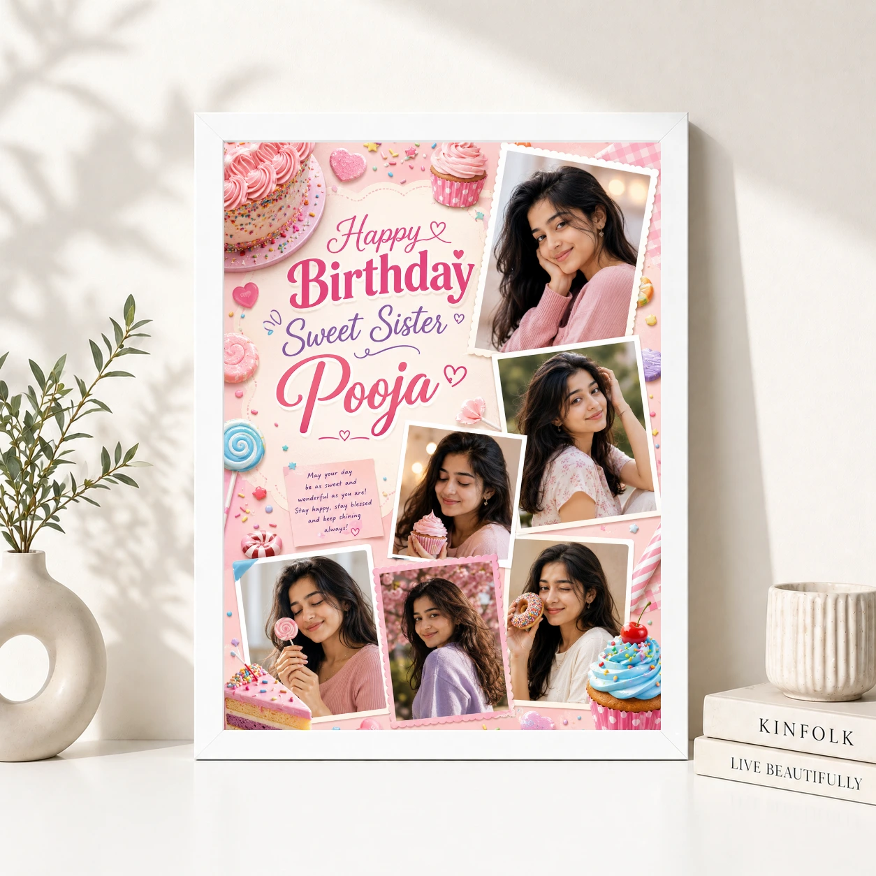 Birthday Gift Phone Frame for Sister Dessert Theme | Personalized Birthday Gift Frame 8 Birthday Gift Phone Frame for Sister Dessert Theme | Personalized Birthday Gift Frame - Image 8