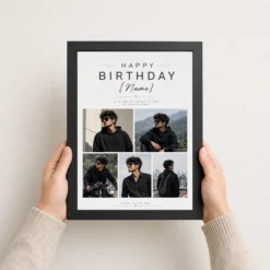 Brother Birthday Photo Frame Minimal black 3